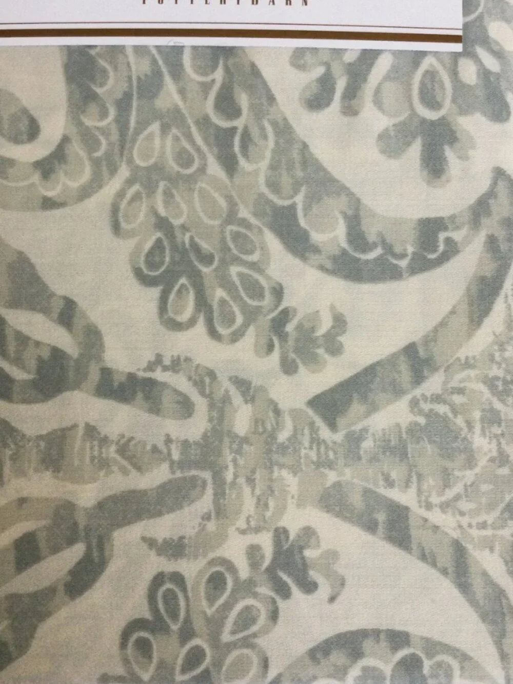 NEW Pottery Barn Foundations Samantha Damask King sham Set 2 Grey Ivory Cotton